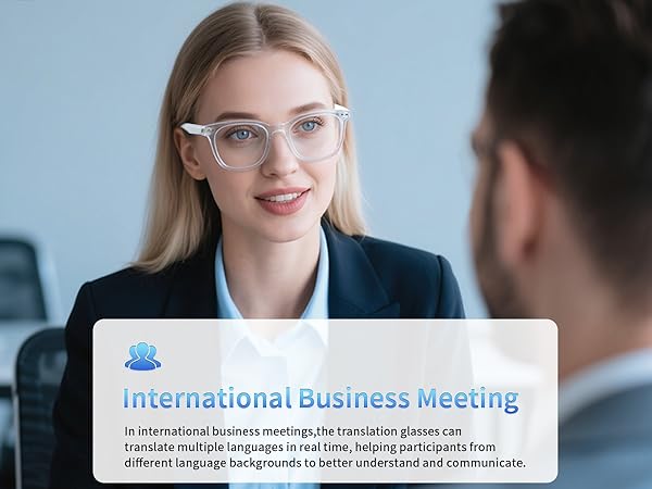 AI translation glasses for men &amp;amp; women, transition glasses perfect for international business