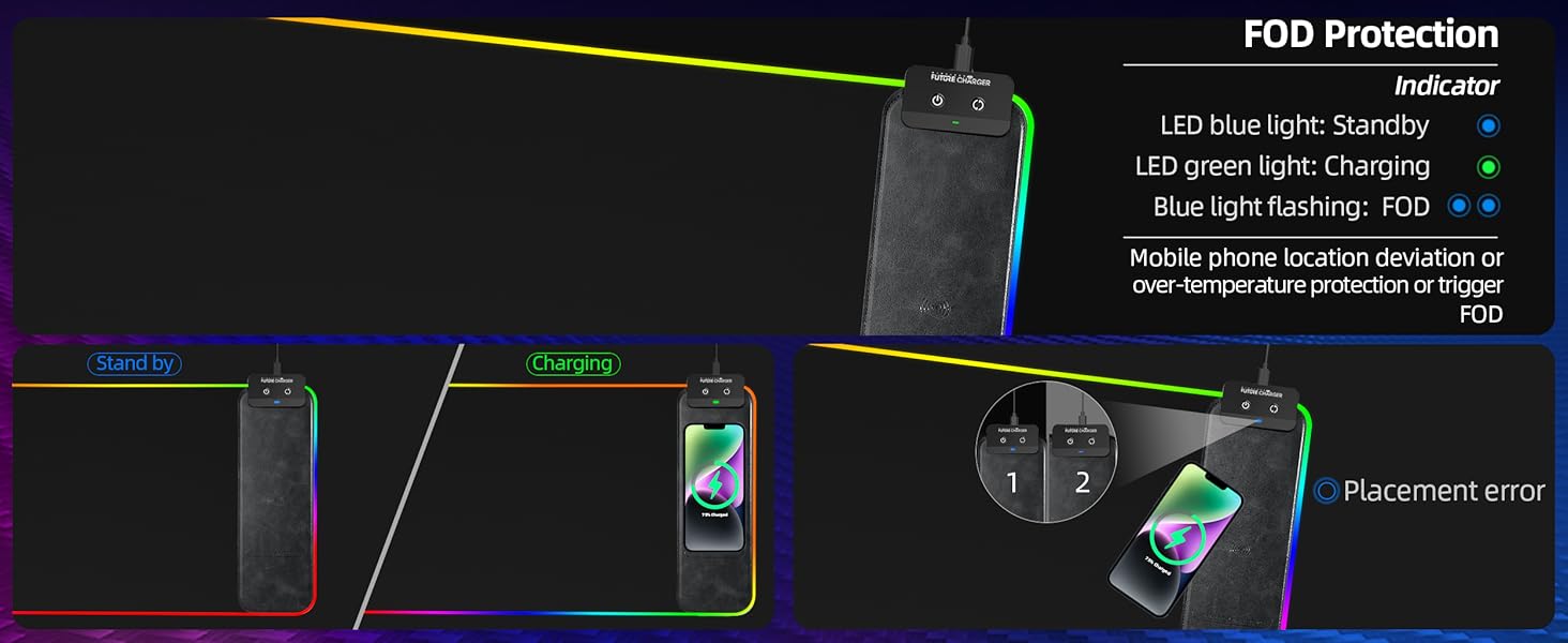 RGB Gaming Mouse Pad With Wireless Charging