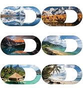PRESSINART 8Pcs 8 Styles Scenery Laptop Camera Cover Slide Beach Privacy Guard Accessories, Phone...