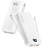 Portable Charger, 20000mAh PD20W USB C Power Bank Fast Charging with Built-in Cables &amp; Wall Plug,...