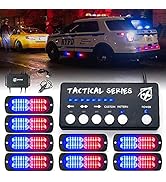 Xprite 24 LED Surface Mount Strobe Lights Kit with Control Panel, Grill Grille Flashing Emergency...