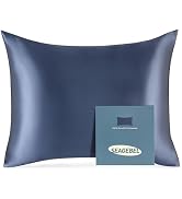 SEAGEBEL 100% Pure Mulberry Silk Pillowcase for Hair and Skin Health,Cooling Pillow Cases with Zi...
