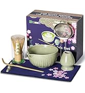 Dnnnii Matcha Whisk Set, 7 Pcs Ceramic Matcha Set Includes Matcha Bowl, Matcha Whisk and Holder, ...