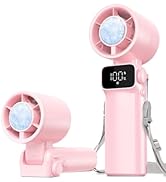 Ouddy Mode Portable Handheld Fan with Ice Cooler, Rechargeable Foldable Personal Fan, Up to 13Hrs...