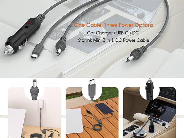 One Cable, Three Power Options