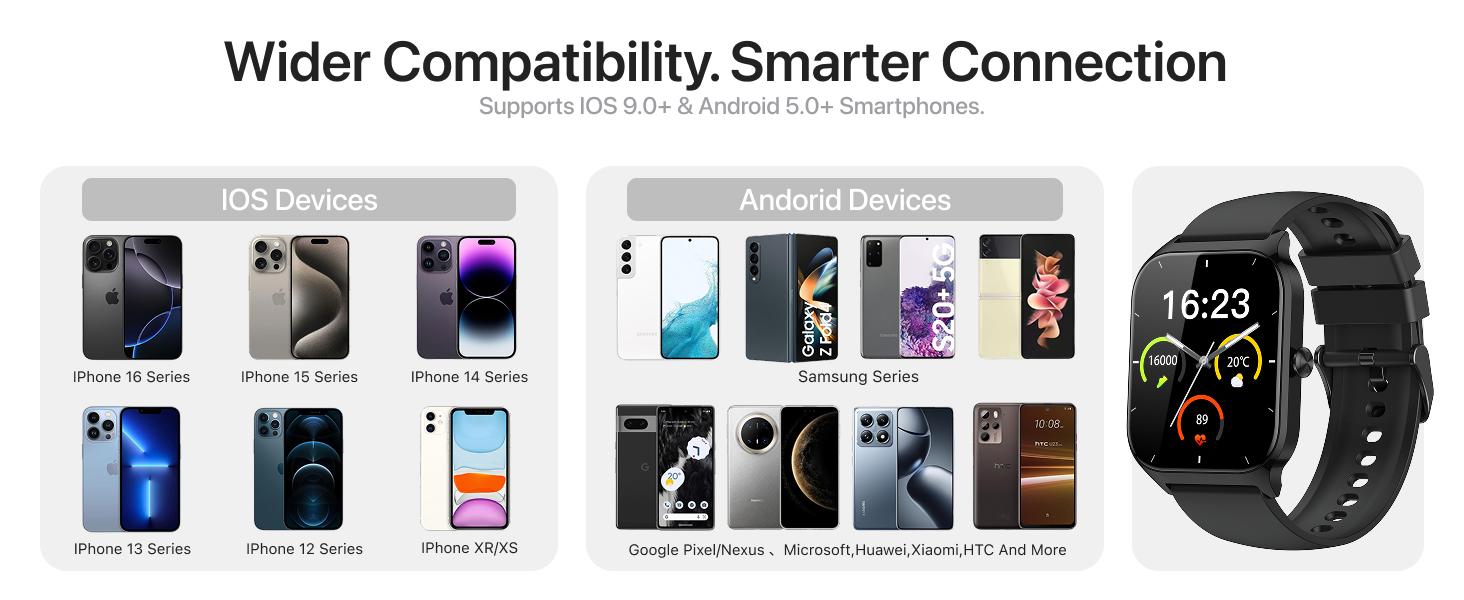 smart watch for android iphone compatible