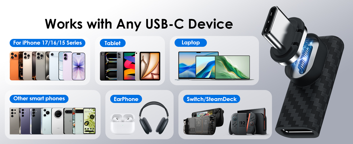 magnetic usb c extension type c adapter 240w