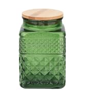 ANSQU 61oz Square Glass Canister, Candy Jar with Lid, Glass Food Storage Container for Ground Cof...