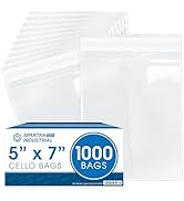 5" X 7" Self-Sealing Cellophane Bags (1000 Count) Clear Cookie Bags With Seal for Decorated Cooki...