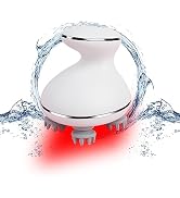 mxm2mxm Electric Head Massager Waterproof,with 4 Detachable Massage Heads,Wireless Portable Red L...