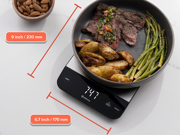 It has 9 inch length, 6.7 inch width, almost as big as an A4 magazine.