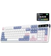 EPOMAKER TH108 PRO Full Size Mechanical Keyboard with Screen & Knob, Wireless Gaming Keyboard wit...