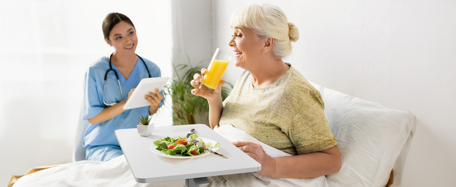 Overbed Bedside Rolling Laptop Table for Home &amp; Medical