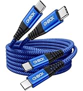 USB C to C Cable Fast Charging 6FT, 2Pack USB Type C Cable for Car Durable Braided iPhone USB C C...