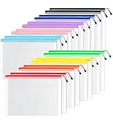 SUNEE Plastic Mesh Zipper Pouch 11x16 in (6 Colors, 18 Packs),Extra Large Water-Resistant Zip Bag...