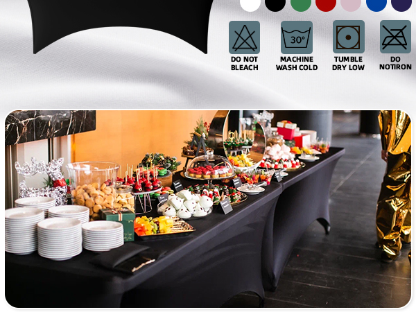 black stretch table cover 6ft