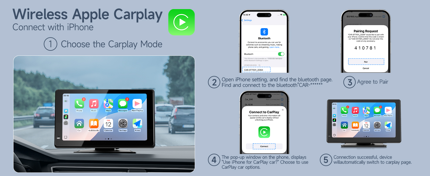 Wireless portable carplay