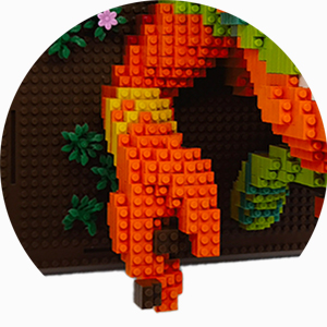 BDYDT Architecture Micro Mini Blocks animals Chameleon wall art Model Building Set micro blocks