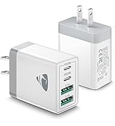 [2-Pack] USB C Wall Charger, Aiminu 40W 4-Port Fast USB C Charger Block Dual Port PD Power Adapte...