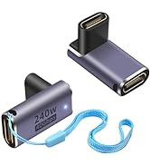 Duttek USB c Female to Female 90 Degree, 240W USB C Coupler PD, Right Angle USB C Adapter 40Gbps ...