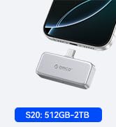 ORICO 512GB Portable SSD Up to 2000MB/s, Direct Plug Design, High-Speed External SSD with USB 3.2...