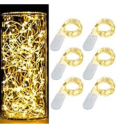 6 Pack 7Feet Starry String Lights Waterproof Fairy String Lights 20 Micro Starry LEDs On Silvery ...