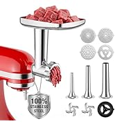 COFUN Stainless Steel Meat Grinder for KitchenAid Mixer, Meat Grinder with Meatball Maker, Sausag...