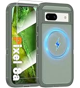 Magnetic Case for Google Pixel 8a, [Compatible with Magsafe] [Glass Screen Protector] [Dual Layer...