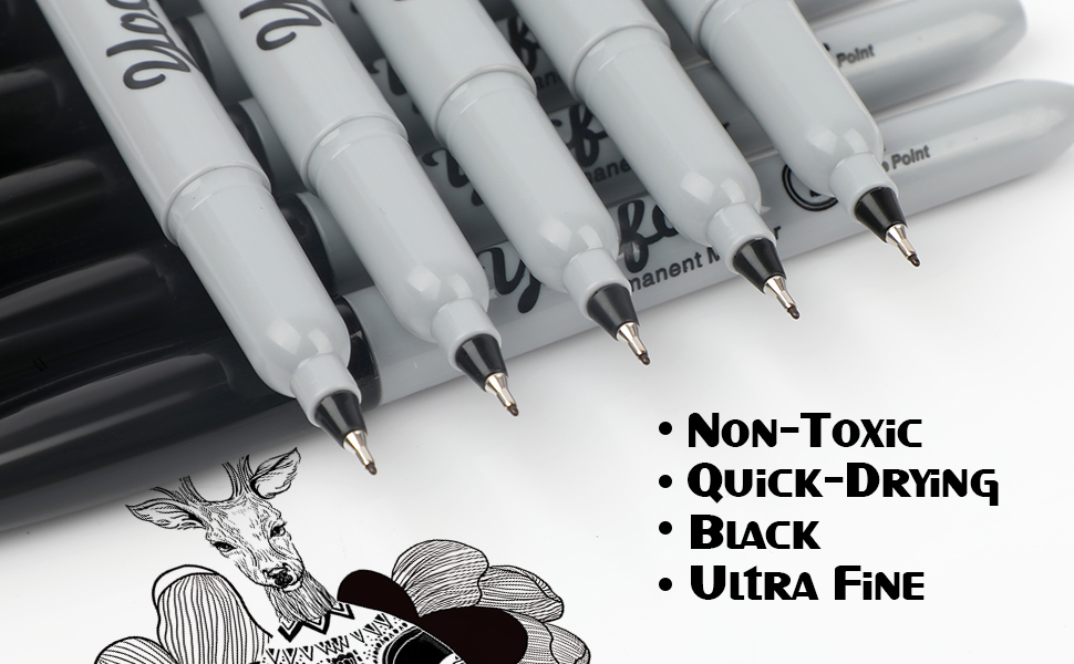 non-toxic; quick-dryiing; black; ultra fine