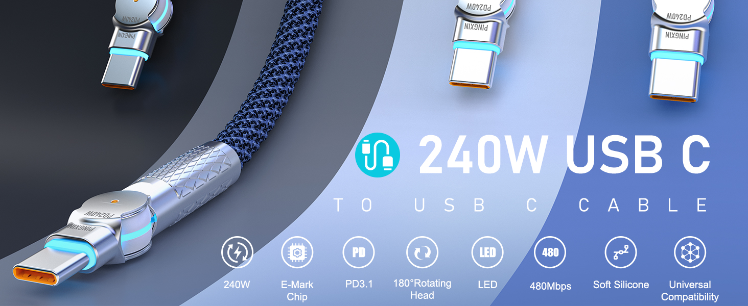 usb c cable,usb c to usb c cable,usb c to usb c cable 10ft,usb c cable 6ft,usb c cable 240W 3ft