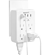 Multi Plug Outlet Extender Surge Protector Adapter, 6 Outlet with 4 USB Ports (2 USB C) 980J Powe...