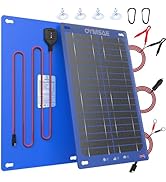 OYMSAE 15W 12V Solar Trickle Charger Maintainer, Waterproof Portable Solar Panel Battery Charger ...