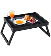 Bamboo Bed Tray Table with Folding Leg, Breakfast in Bed Tray for Eating,Kitchen Serving,Food, So...