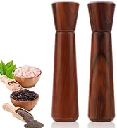 Wooden Salt and Pepper Grinder Set Refillable Salt and Pepper grinder with Adjustable Ceramic Rot...