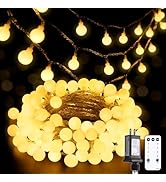 JMEXSUSS 100 LED Connectable Globe String Lights Indoor Bedroom, 33ft Warm White Christmas String...