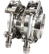 GaeaAuto 2 X 2.5" Quick Release V-Band Clamp with Male Female Flanges 304 Stainless Steel for Tur...