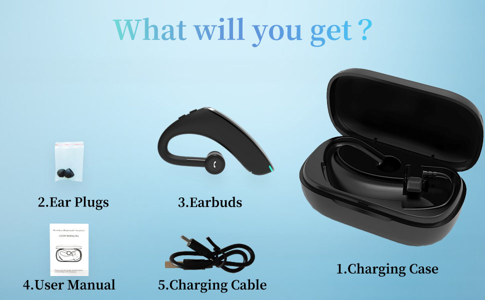 bluetooth headset for truck drivers packaging list