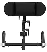 Wheelchair Headrest, Wheelchair Headrest Cushion Head Support W/Angle Adjustment Handle, Soft Pu ...