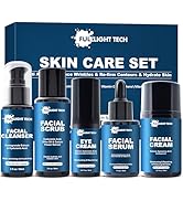 Gifts for Men,Mens Anti Aging Skin Care Kit,Reduce Wrinkles &amp; Hydrate Skin w/Facial Cleanser,Scru...