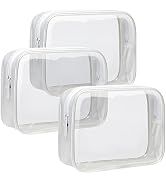 Clear Toiletry Bag, F-color 3 Pack TSA Approved Toiletry Bag Clear Makeup Bag, Travel Clear Cosme...
