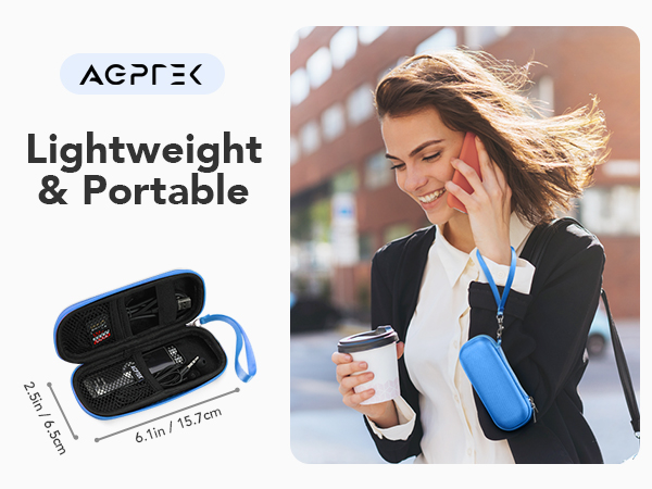 AGPTEK Carrying Case for Digital Voice Recorder &amp;amp; MP3 Players Blue