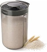 carrotez Push Lock Airtight Rice Storage Container - Plastic Countertop Food Storage Containers w...