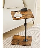 Masupu Sofa Arm Tray Table - 360° Swivel Height Adjustable End Table, Small Snack Side Table for ...