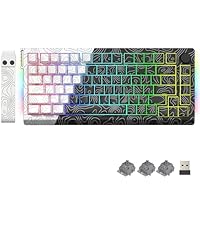 Womier 75% Wireless Mechanical Keyboard, Creamy Keyboard Gaming QMK/VIA, CNC Aluminum with 8000mAh B...