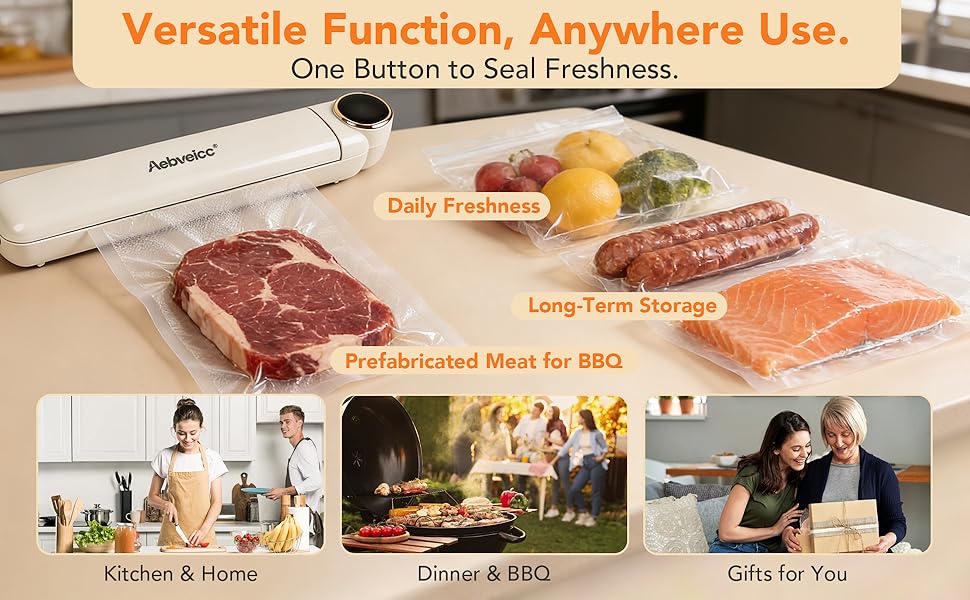 Aebveicc vacuum sealer food saver vacuum sealer machine bag sealer handheld