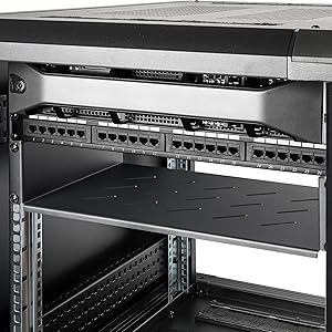 2U Vented Server Rack Shelf, 12" (31.5cm) Mounting Depth, Cantilever Tray For 19" Rack/Cabinet