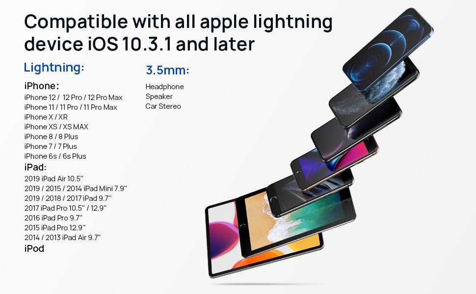 Compatible with all apple lightnign device iOS 10.3.1 and later