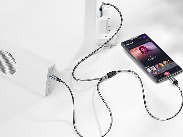 usb c charger cable with aux