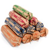 L LIKED 300 Assorted Bundle Flat Striped Coin Wrappers (75 of Each - Nickel, Dime, Quarter and Do...