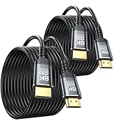 DoroJepi 8K HDMI Cable 20 FT 2-Pack, Long HDMI 2.1 Cable 20 Foot in-Wall CL3 Rated High Speed HDM...